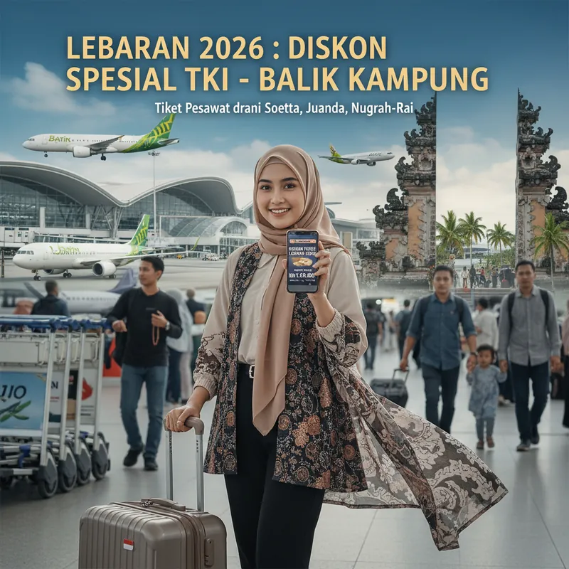 Lebaran 2026 PMI: Tiket Diskon dari Bandara Asal — CGK, SUB, DPS